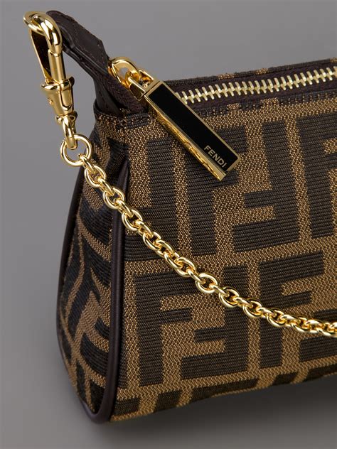 fendi brown small bag|brown fendi fabric.